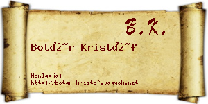 Botár Kristóf névjegykártya