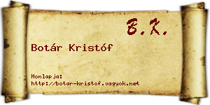 Botár Kristóf névjegykártya