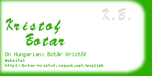 kristof botar business card